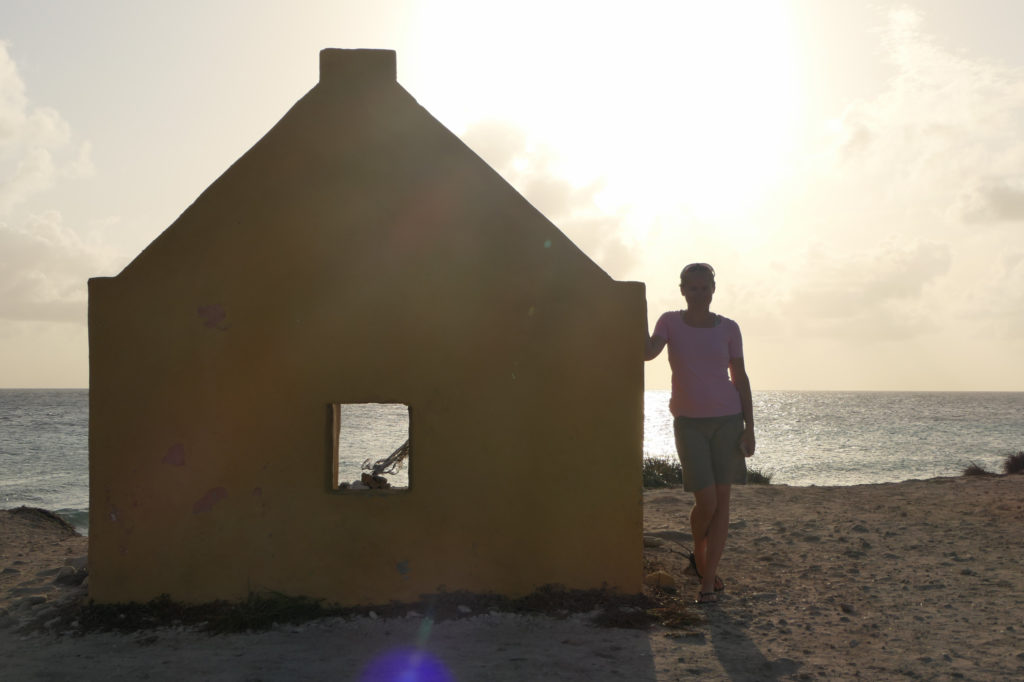 Nora and the slave houses in Bonaire