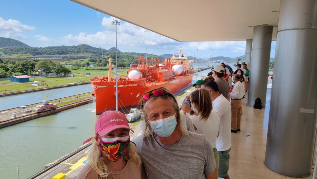 Tourists at the Panama Canal