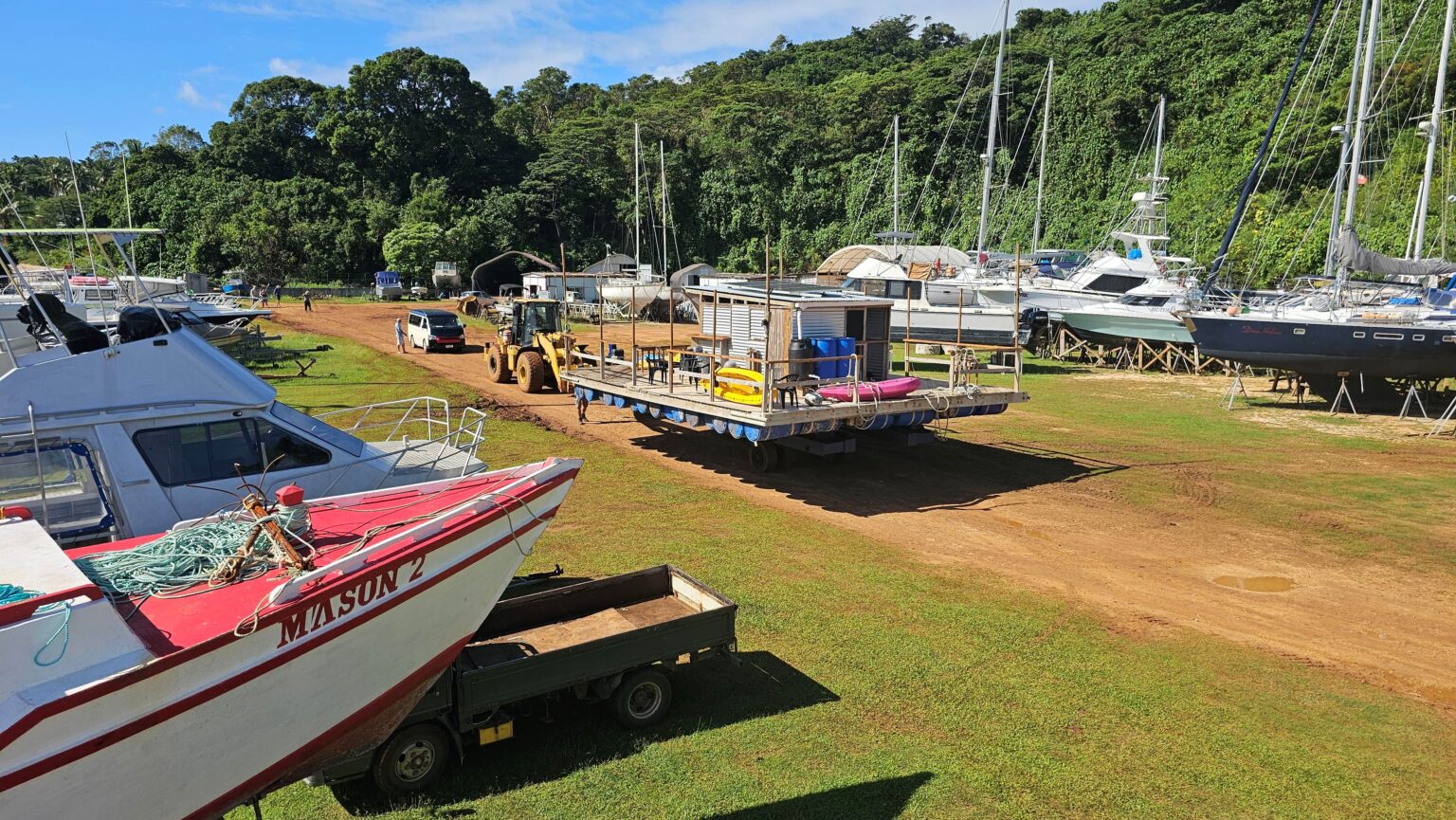 Highlight of the day: The floating bar gets back to the water
