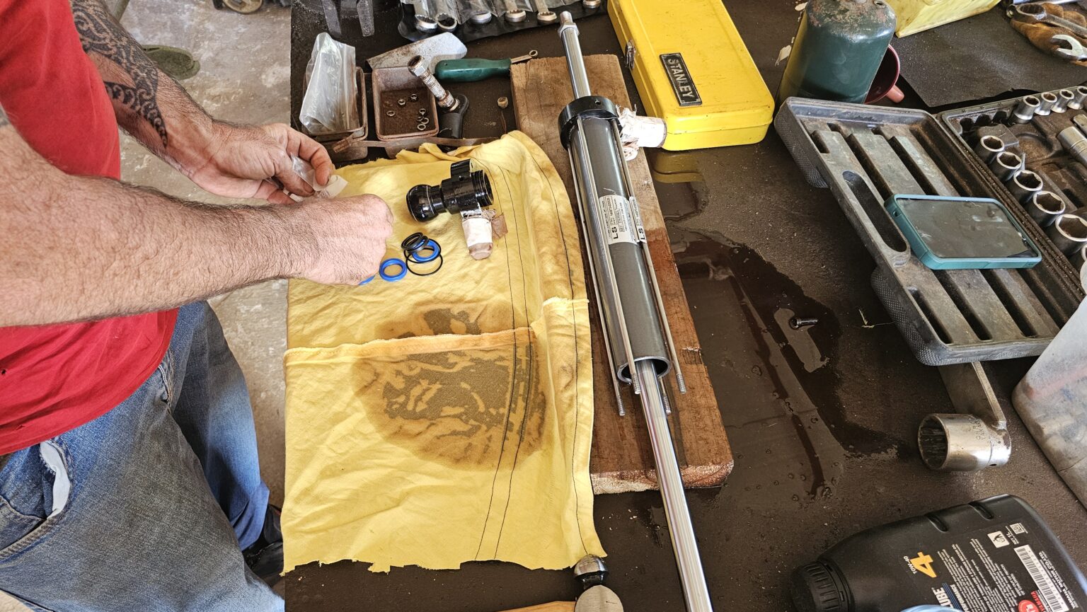 The hydraulic steering rams need an overhaul too