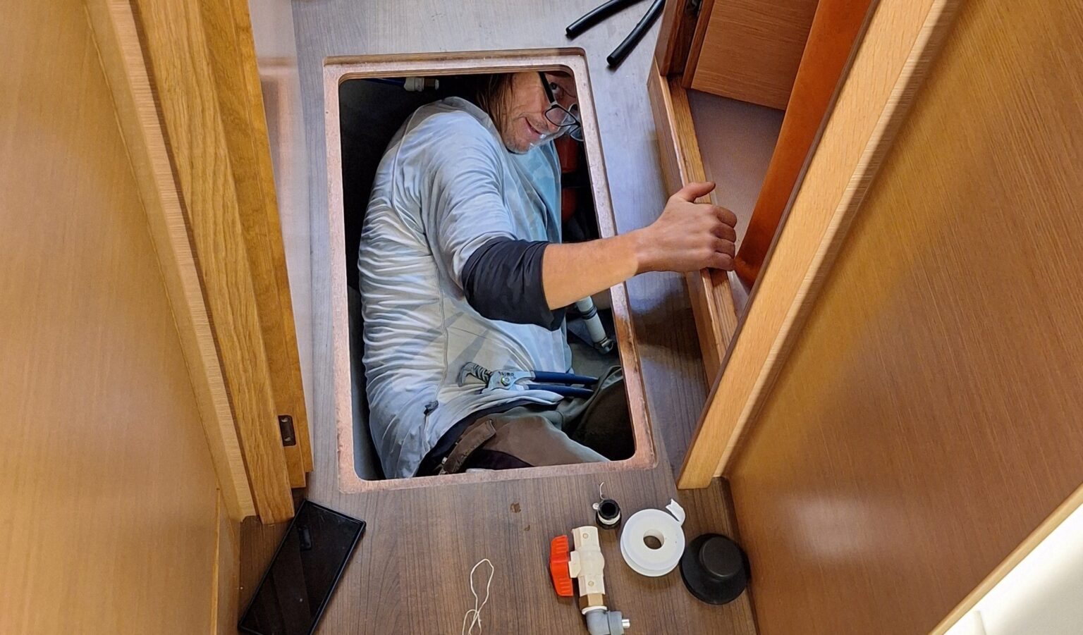 More boat yoga to fix the watermaker