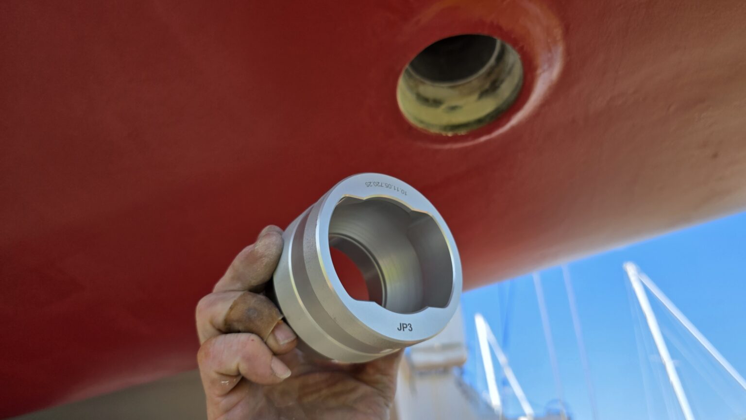 New housing for the port rudder bearings