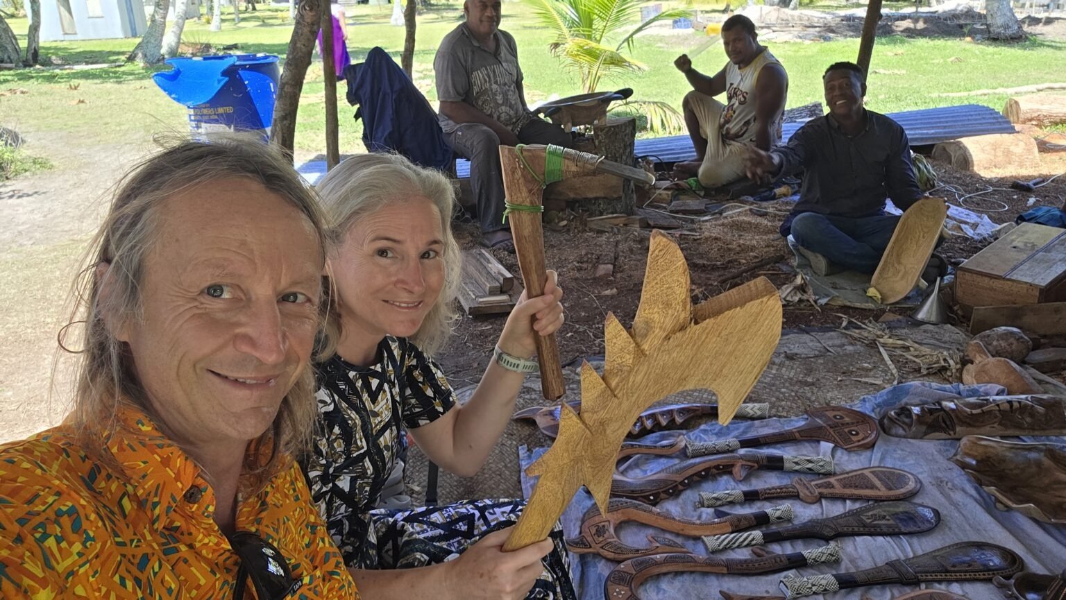 Right after the sevusevu, we got a lesson in how their traditional weapons were once used to break necks and crack skulls. Apparently, though, you should avoid making too much of a mess… you might want to eat your victim later